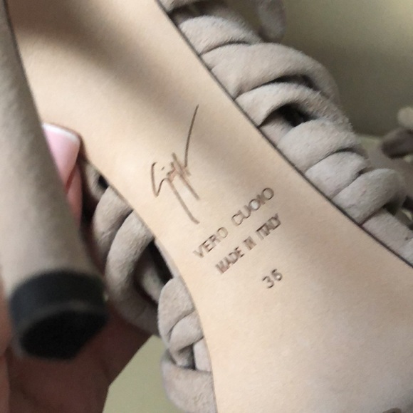 Brand New Giuseppe Zanotti Strappy Suede 110mm Sandals Heels Blush - Picture 12 of 12